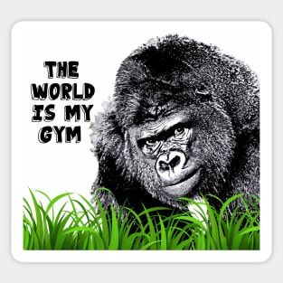 Gorilla with Attitude - The World is my Gym Sticker